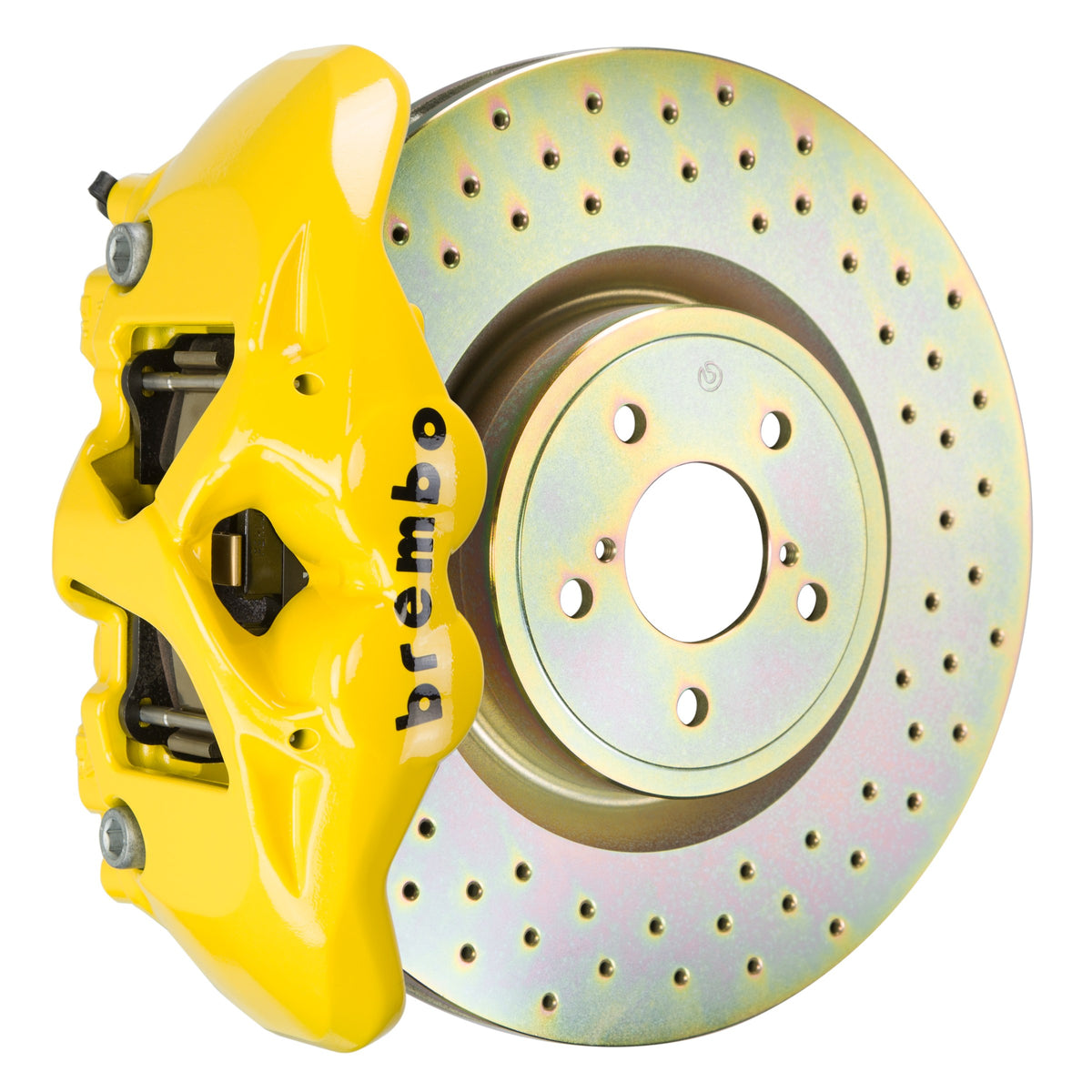 Brembo GT Front Big Brake Kit, 4-Piston Yellow Calipers, 326x30mm Drilled Rotors, Fits 2002-2014 Subaru Impreza, Legacy 1S4.6001A5