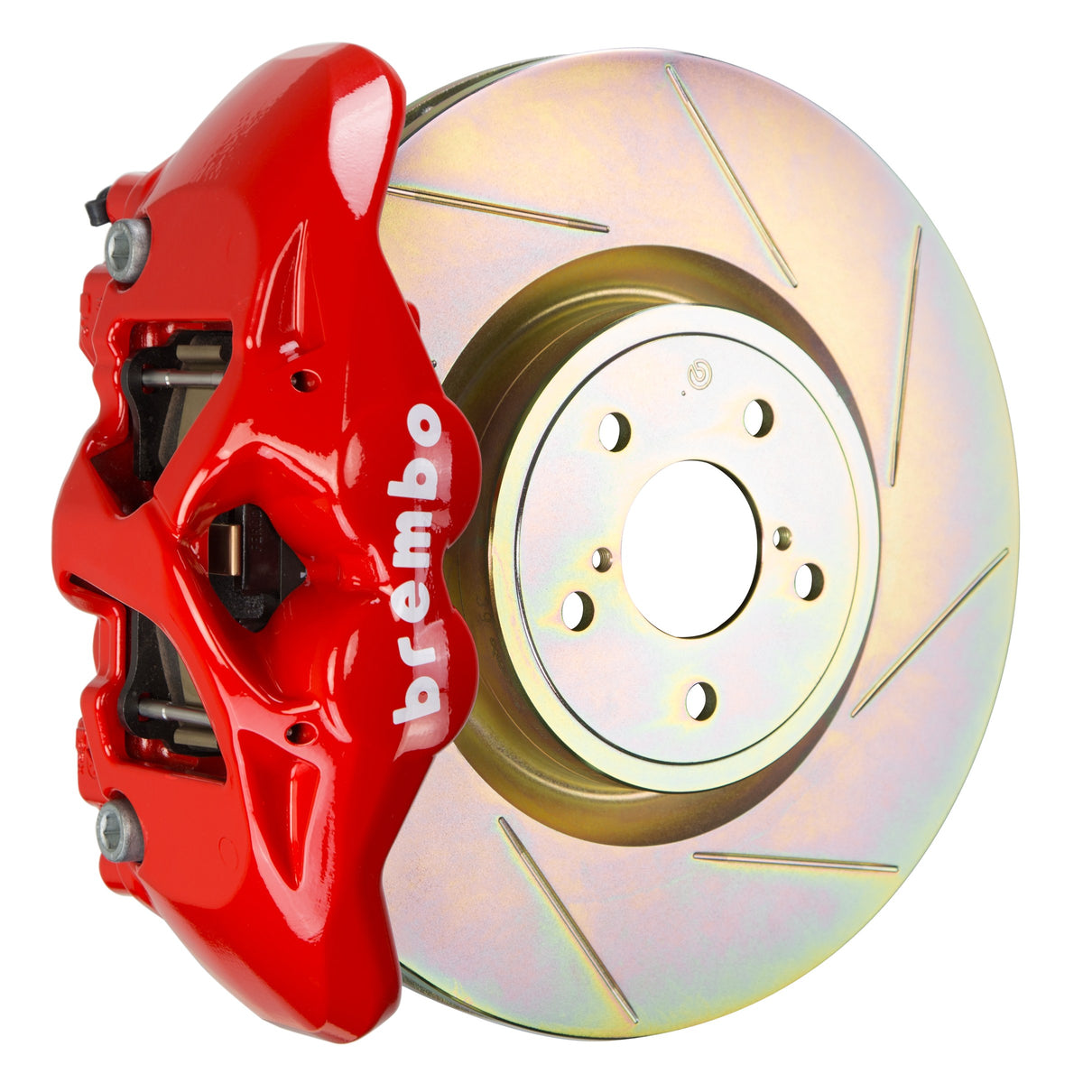 Brembo GT Front Big Brake Kit, 4-Piston Red Calipers, 326x30mm Type-1 Slotted Rotors, Fits 2002-2014 Subaru Impreza, Legacy 1S5.6001A2