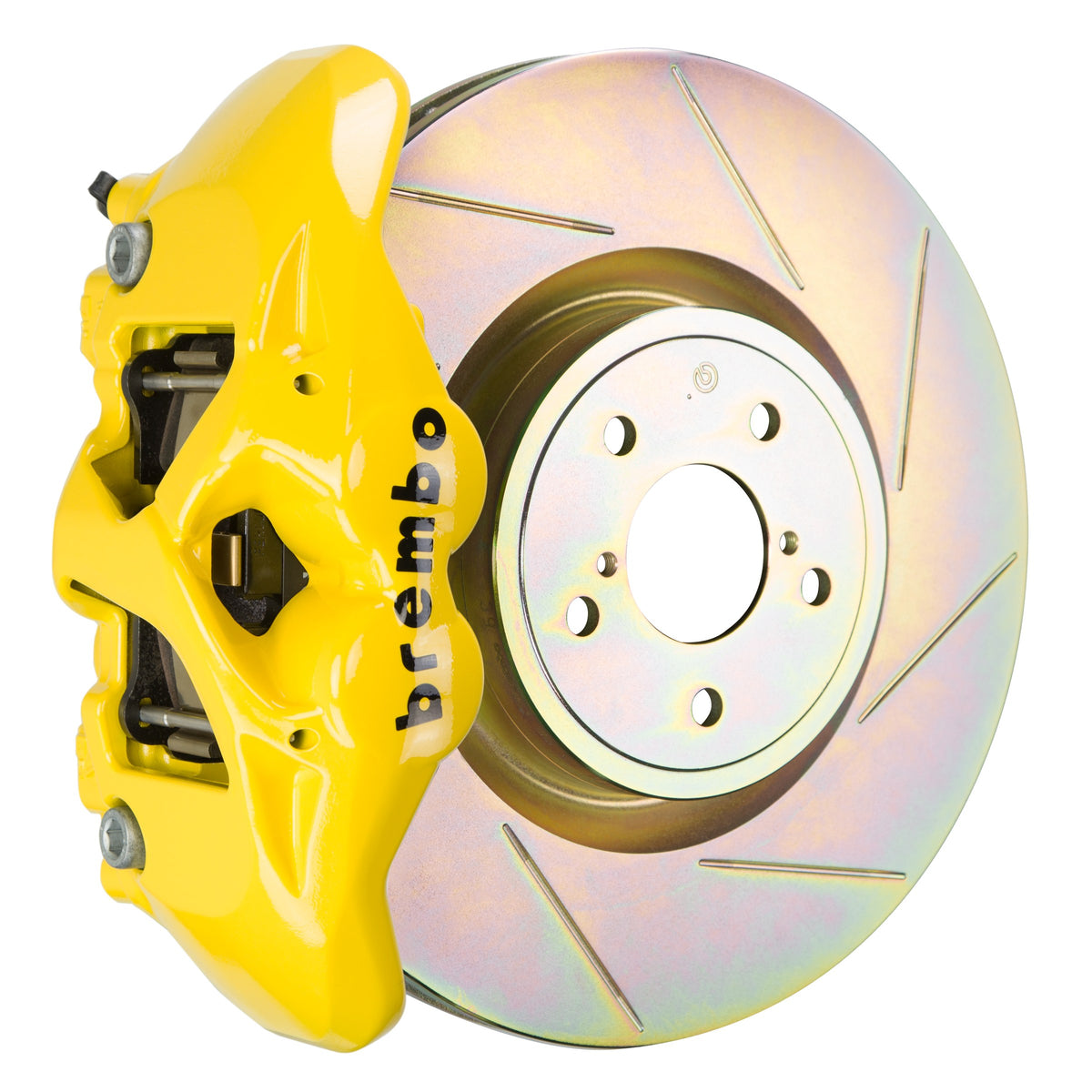 Brembo GT Front Big Brake Kit, 4-Piston Yellow Calipers, 326x30mm Type-1 Slotted Rotors, Fits 2015-2021 Subaru WRX 1S5.6002A5