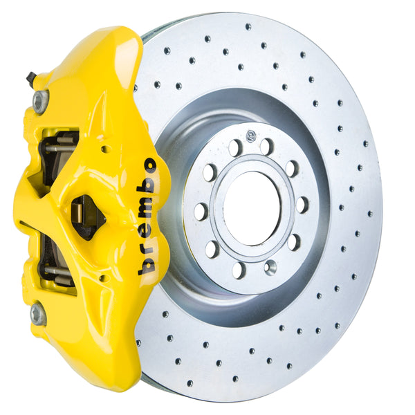 Brembo GT Front Big Brake Kit, 4-Piston Yellow Calipers, 345x30mm Drilled Rotors, Fits 2008-2015 Audi TTS Quattro, TT, TT Quattro 1S4.8001A5