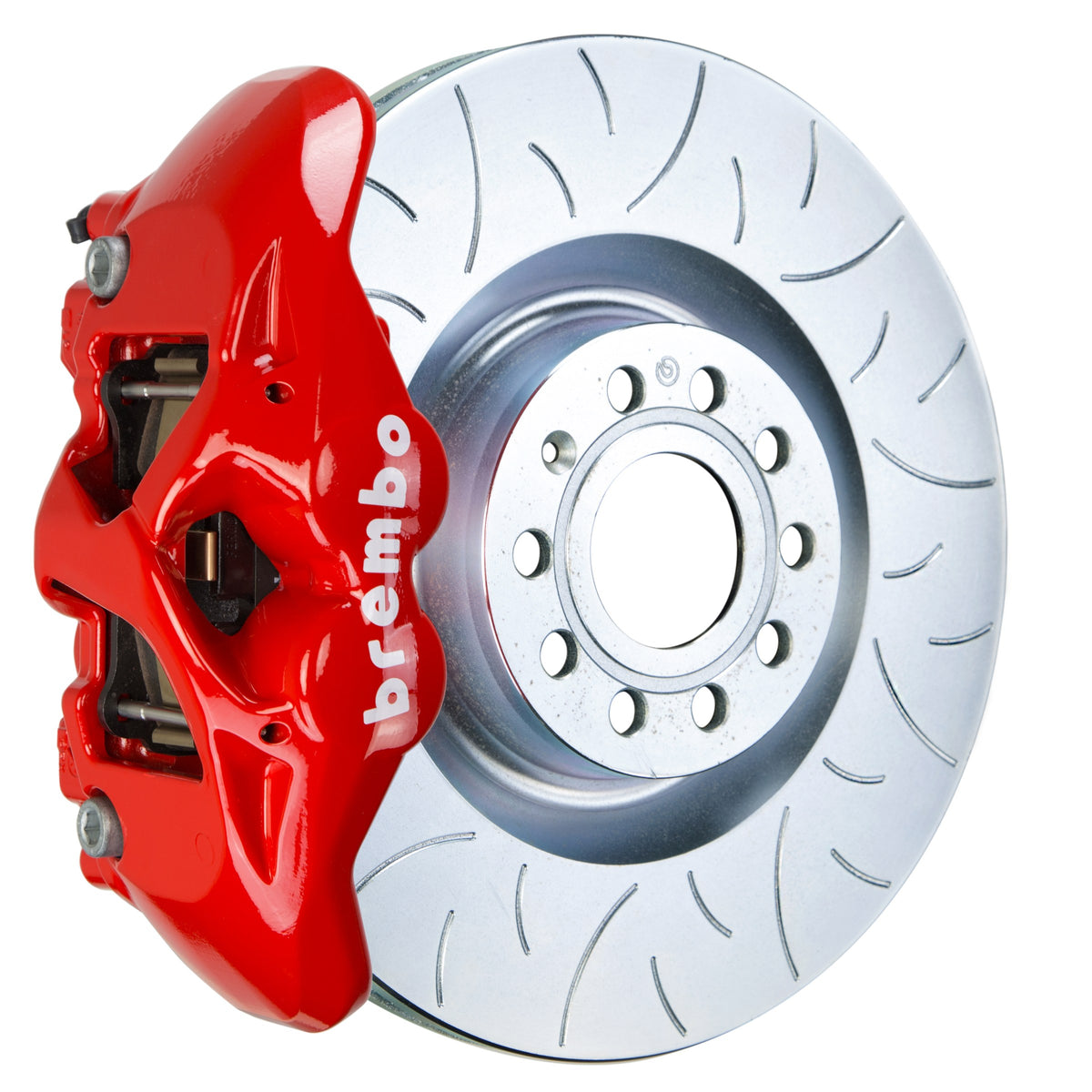 Brembo GT Front Big Brake Kit, 4-Piston Red Calipers, 345x30mm Type-3 Slotted Rotors, Fits 2015-2021 Volkswagen Golf and more 1S5.8003A2
