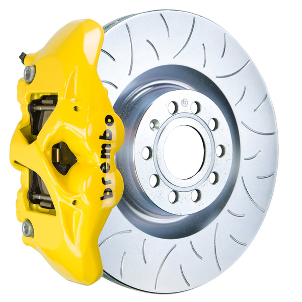 Brembo GT Front Big Brake Kit, 4-Piston Yellow Calipers, 345x30mm Type-3 Slotted Rotors, Fits 2008-2015 Audi TTS Quattro, TT, TT Quattro 1S5.8001A5