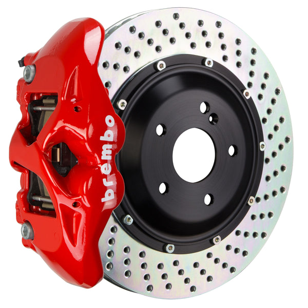 Brembo GT Rear Big Brake Kit, 4-Piston Red Calipers, 380x28mm Drilled 2-Piece Rotors, Fits 2021-2025 BMW 430i and more 2S1.9020A2