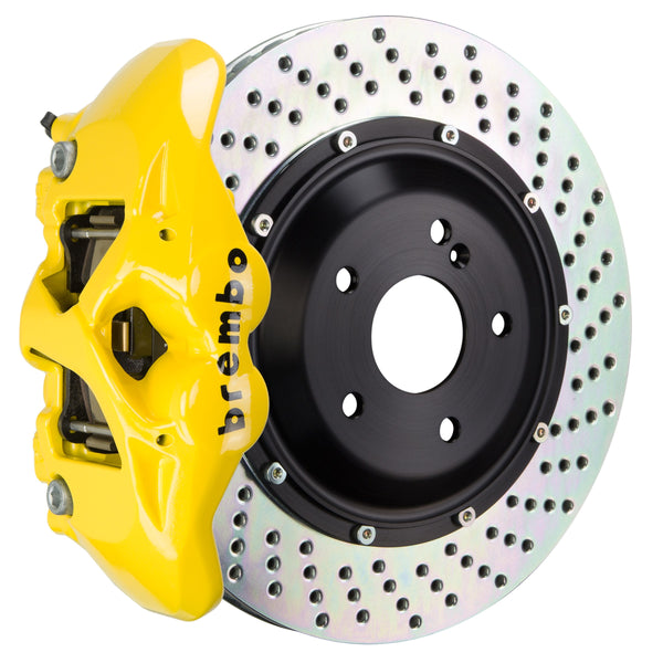 Brembo GT Rear Big Brake Kit, 4-Piston Yellow Calipers, 380x28mm Drilled 2-Piece Rotors, Fits 2015-2021 BMW M4, M2 2S1.9014A5