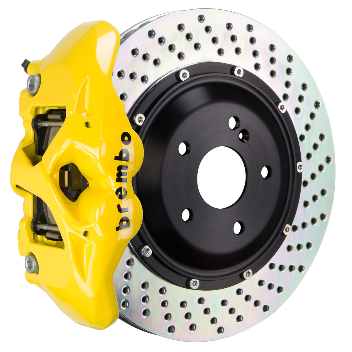 Brembo GT Rear Big Brake Kit, 4-Piston Yellow Calipers, 380x28mm Drilled 2-Piece Rotors, Fits 2015-2017 Ford F-150 2S1.9008A5