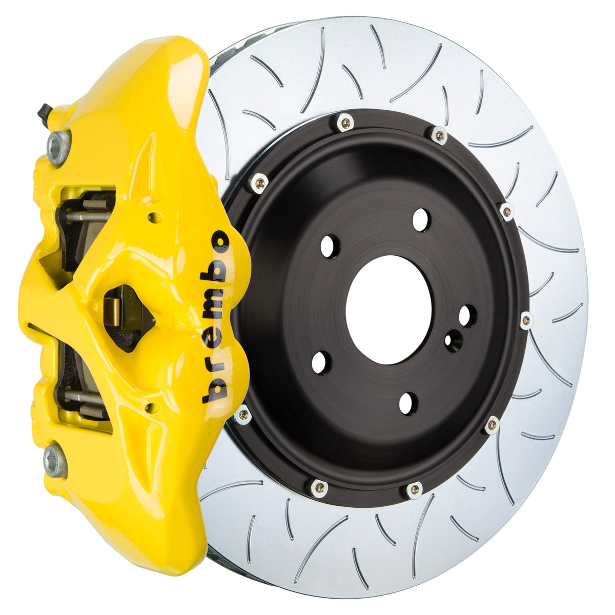 Brembo GT Rear Big Brake Kit, 4-Piston Yellow Calipers, 380x28mm Type-3 Slotted 2-Piece Rotors, Fits 2007-2019 BMW X6, X5 2S3.9001A5
