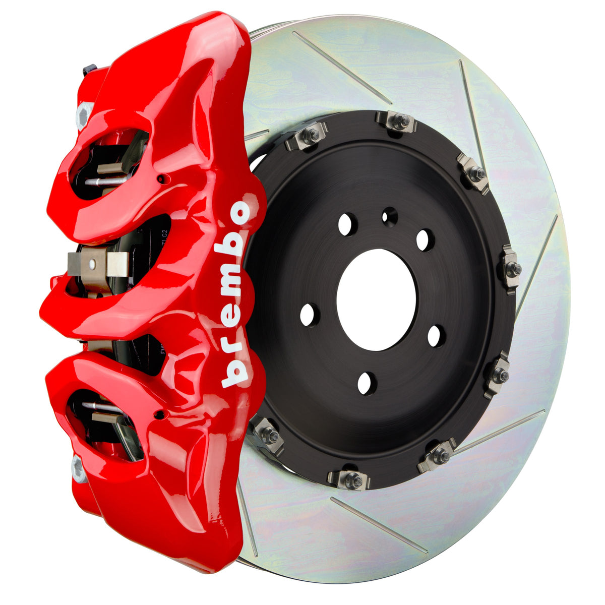 Brembo GT Front Big Brake Kit, 6-Piston Red Calipers, 380x34mm Type-1 Slotted 2-Piece Rotors, Fits 2022-2025 Volkswagen Golf R and more 1T2.9035A2