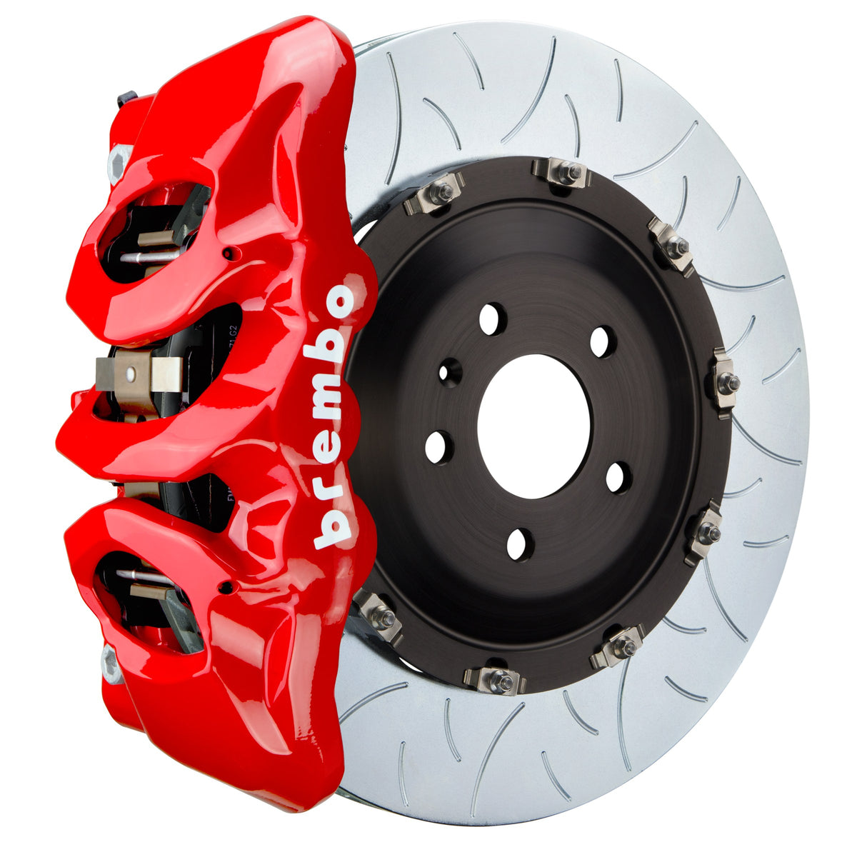 Brembo GT Front Big Brake Kit, 6-Piston Red Calipers, 380x34mm Type-3 Slotted 2-Piece Rotors, Fits 2024-2025 BMW i5, 530i xDrive and more 1T3.9039A2