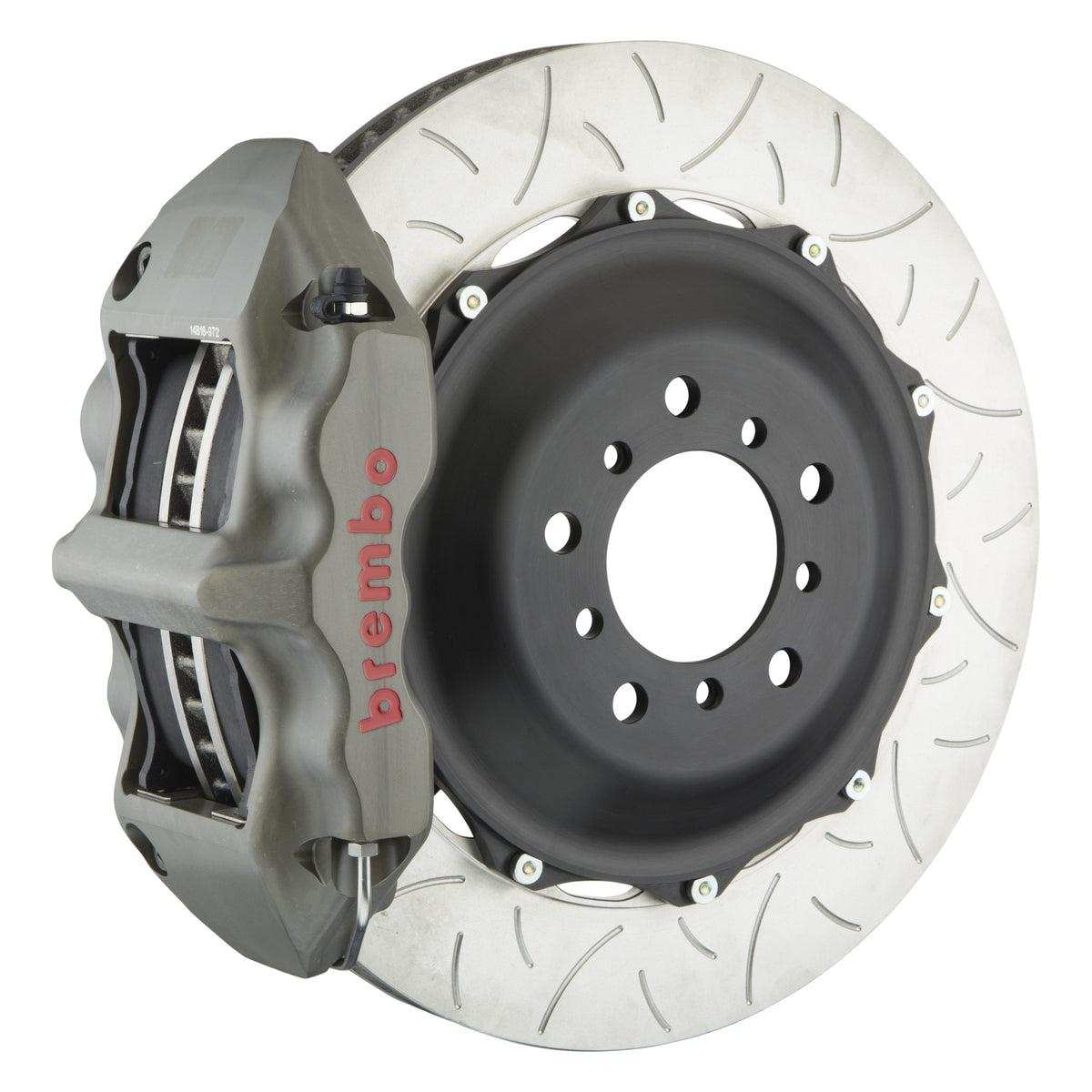 Brembo Pista Race Front Big Brake Kit, 6-Piston Clear Hard Anodized Calipers, 355x35mm Type-3 Slotted 2-Piece Rotors 3K3.8046AX