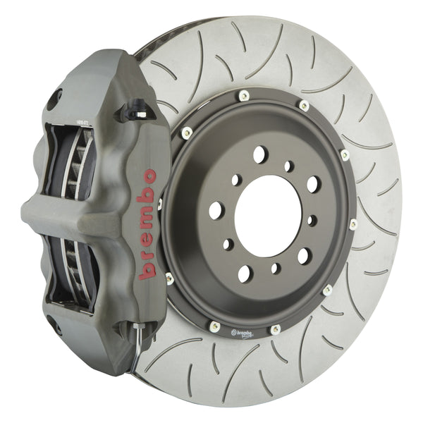 Brembo Pista Race Front Big Brake Kit, 6-Piston Clear Hard Anodized Calipers, 380x34mm Type-3 Slotted 2-Piece Rotors 3K3.9078AX