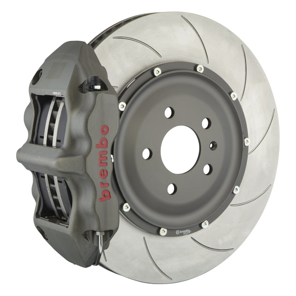Brembo Pista Race Front Big Brake Kit, 6-Piston Clear Hard Anodized Calipers, 380x35mm Type-5 Slotted 2-Piece Rotors 3KC.9077AX