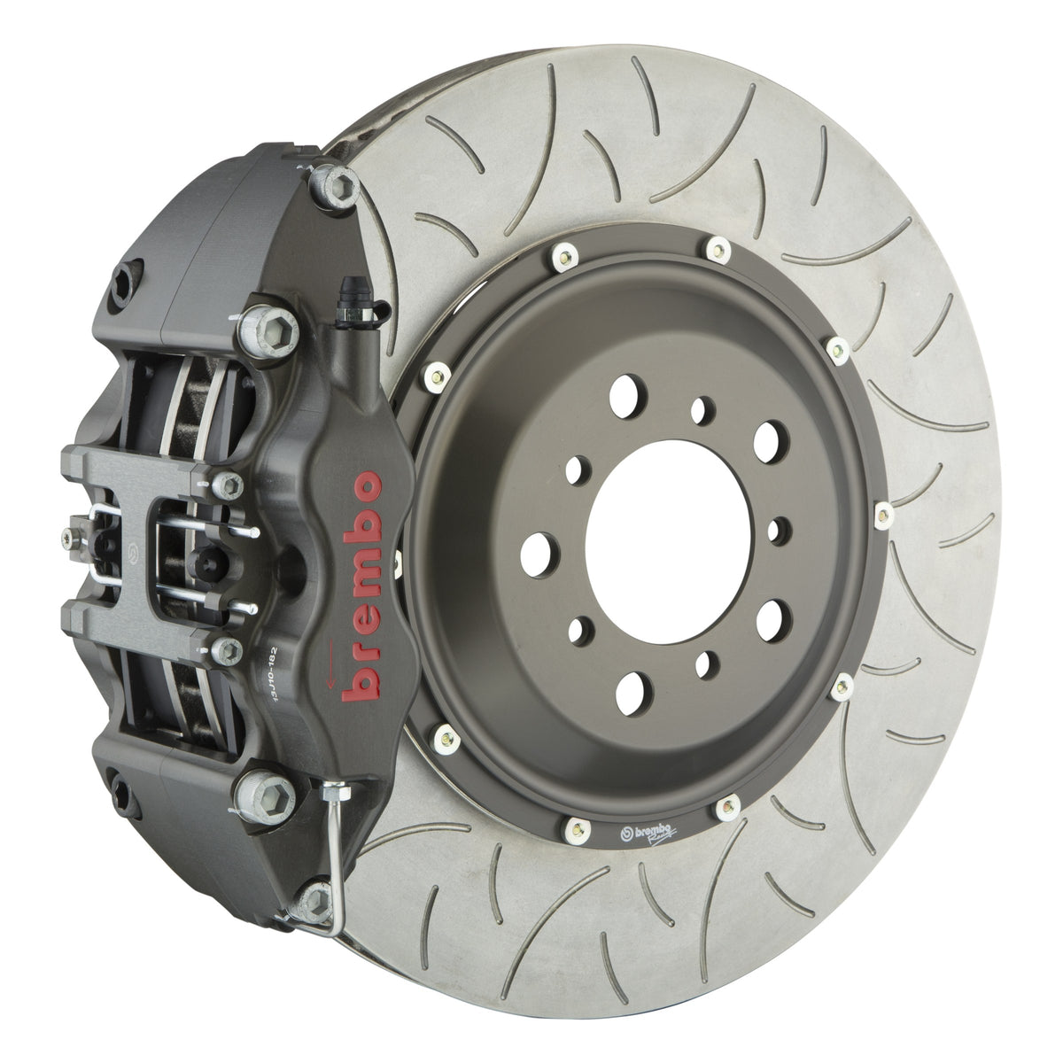 Brembo Pista Race Front Big Brake Kit, 4-Piston Clear Hard Anodized Calipers, 380x34mm Type-3 Slotted 2-Piece Rotors, Fits 2008-2013 BMW M3 3K3.9031A