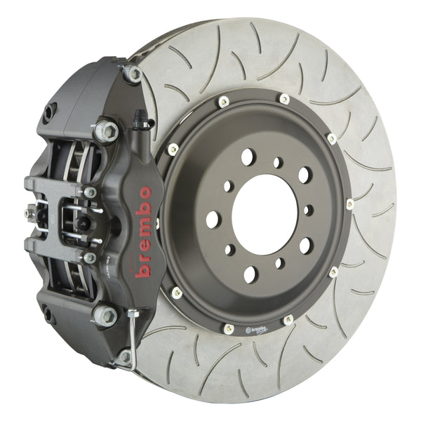 Brembo Pista Race Front Big Brake Kit, 4-Piston Clear Hard Anodized Calipers, 380x34mm Type-3 Slotted 2-Piece Rotors 3K3.9032AX