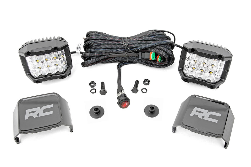 Rough Country Led Light Kit Ditch Mount 2" Chrome Pair Wide Ford Bronco (21-23) 71050