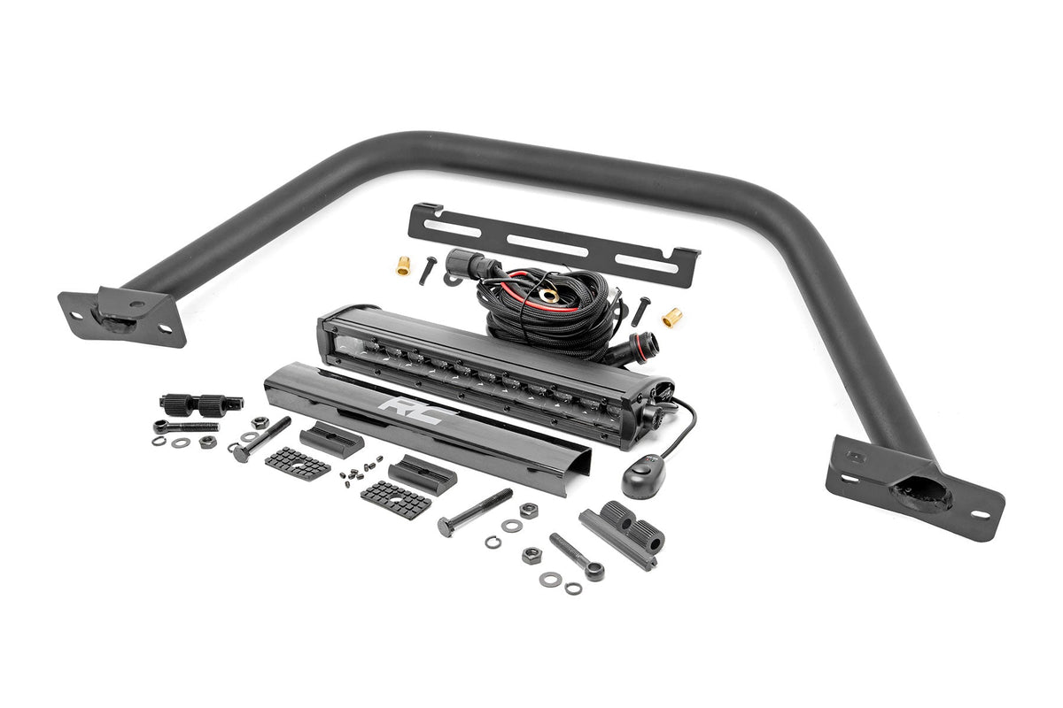 Rough Country Safari Bar 12" Led Light Bar Black Single Row Oe Modular Steel Fits Ford Bronco 4WD ( 51116