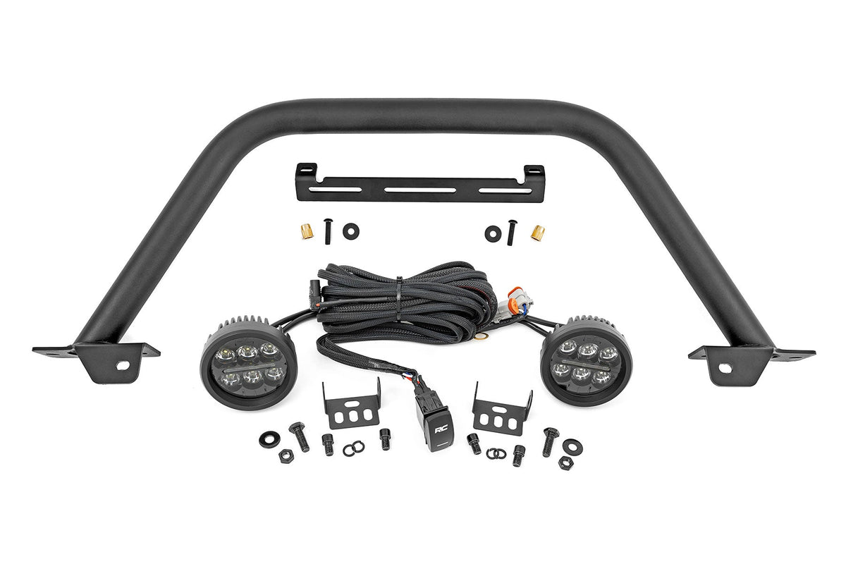 Rough Country Safari Bar 3.5" Round Led (Pair) Black Amber Drl Oe Modular Steel Fits Ford Bronco 4WD (21-23) 51111