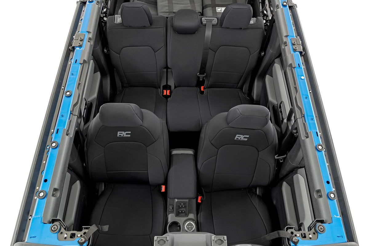 Rough Country Seat Covers Bucket Seats Fr & Rr Fits Ford Bronco 4WD (2021-2023) 91045