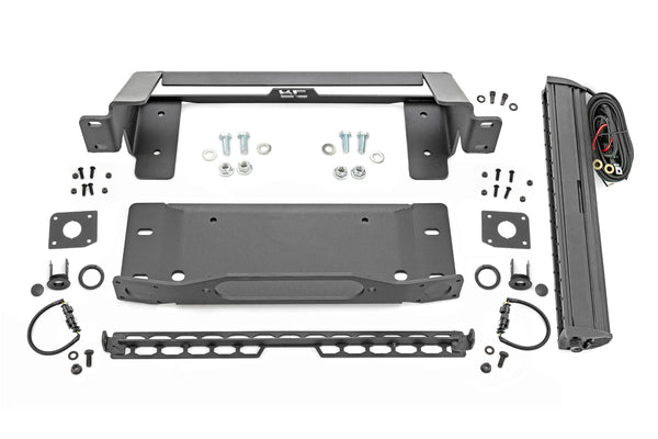 Rough Country High Winch Mount All Models 20 Inch Black Single Row Led Fits Ford Bronco (21-23) 51067