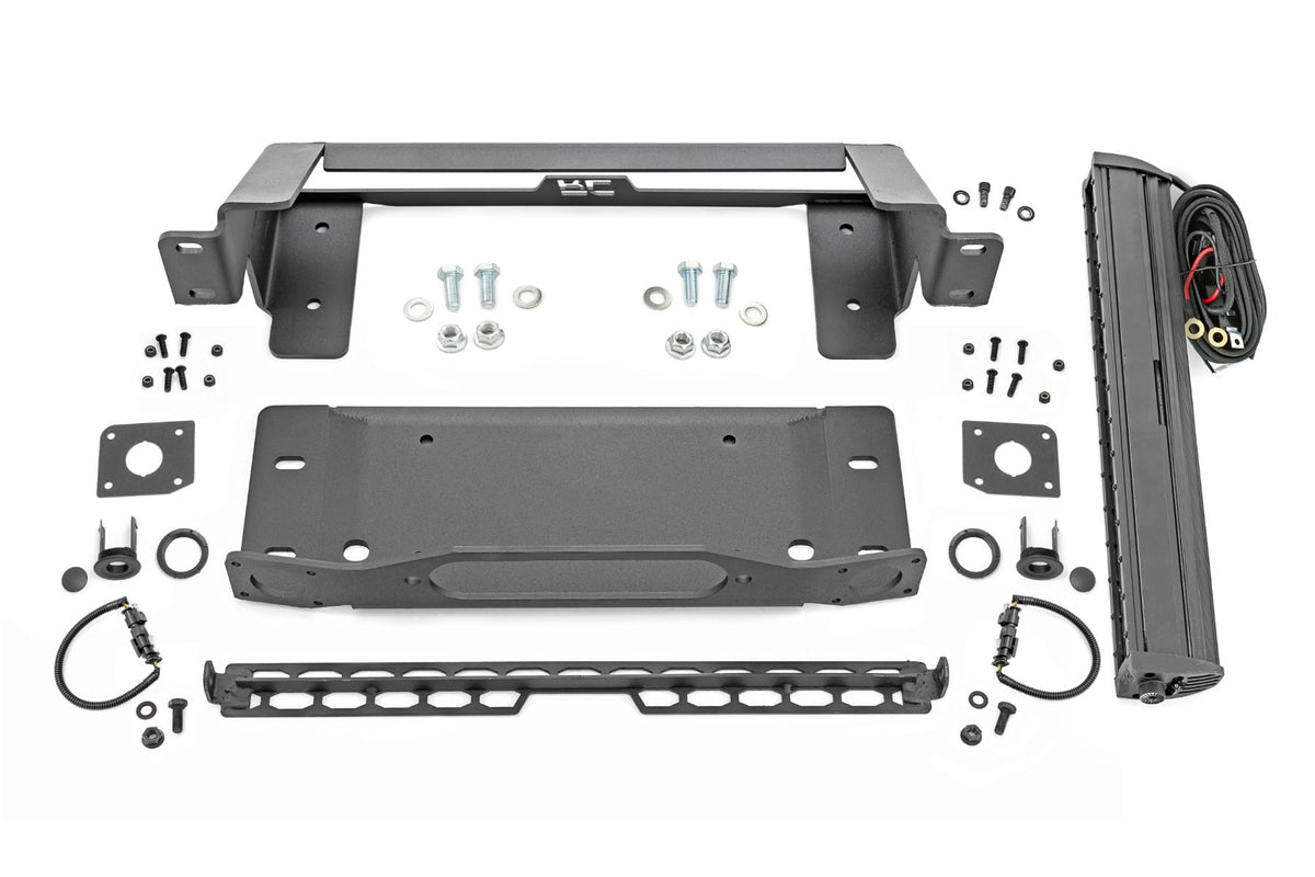 Rough Country High Winch Mount All Models 20 Inch Black Single Row Led Drl Fits Ford Bronco (21-23) 51068