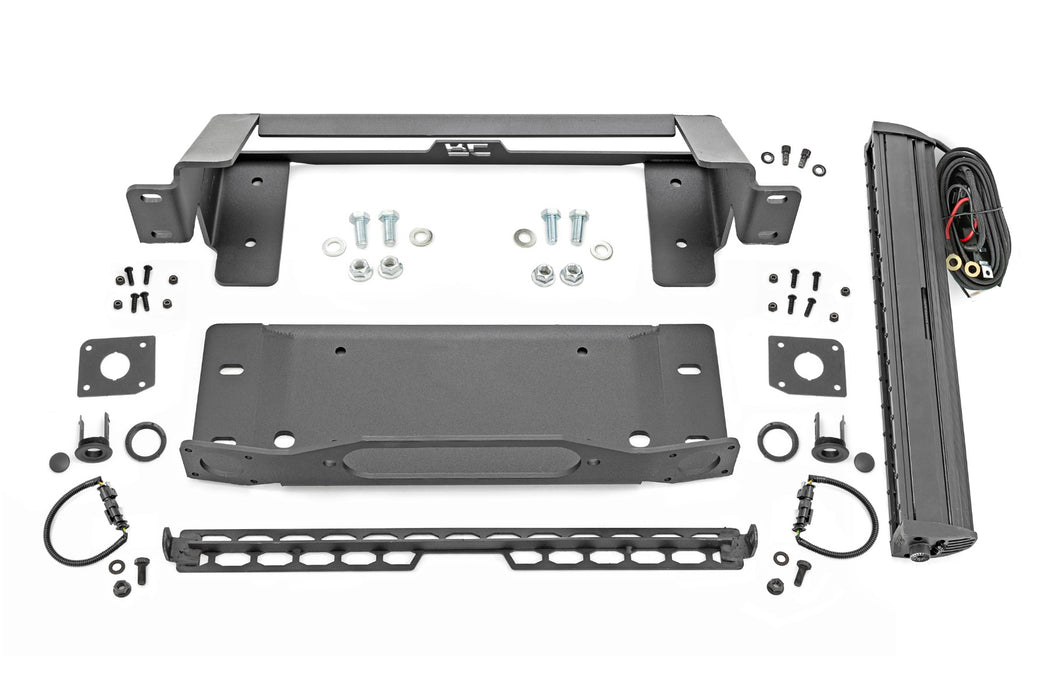 Rough Country High Winch Mount All Models 20 Inch Black Single Row Led Drl Ford Bronco (21-23) 51068