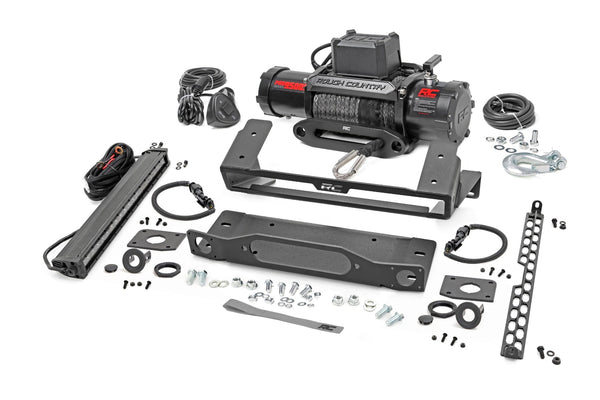 Rough Country High Winch Mount All Models 9500S 20 Inch Black Single Row Led Fits Ford Bronco (21-23) 51096