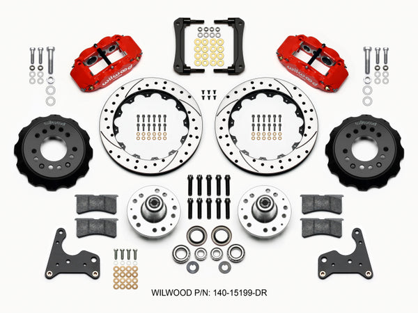 Wilwood Narrow Superlite 6R Front Hub Kit 12.88in Drill Red 65-72 CDP C Body -Drum 140-15199-DR
