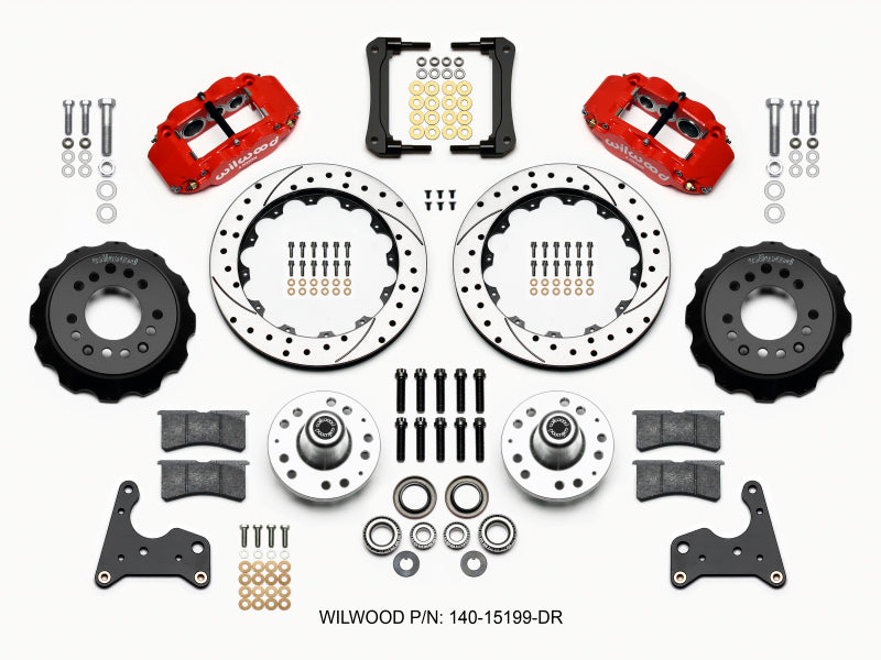 Wilwood Narrow Superlite 6R Front Hub Kit 12.88in Drill Red 65-72 CDP C Body -Drum 140-15199-DR