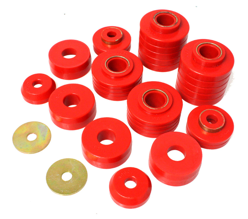 Energy Suspension 80-98 Ford F250/F350 / 80-92 Ford F100/F150 / 85-98 Ford F450 Red Body Mount Set 4.4107R