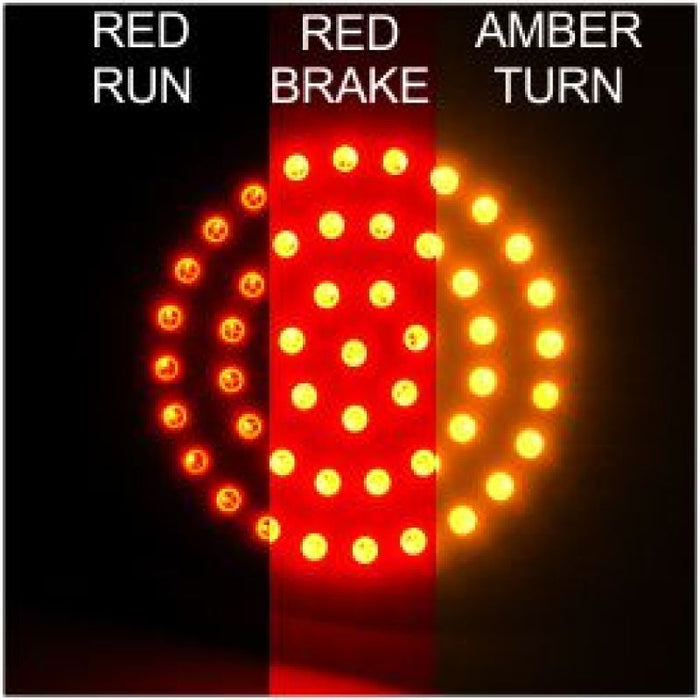 Letric Lighting Co Bullet Style Led Insert 3In1 Red Amber Hard Wired LLC-BRBT