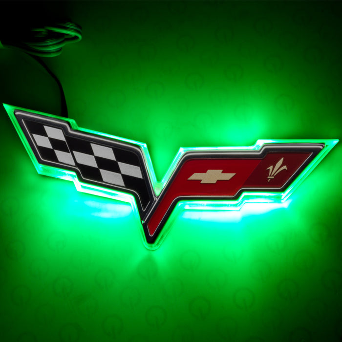 Oracle Chevrolet Corvette C6 Illuminated Emblem Dual Intensity Green SEE WARRANTY 3098-004