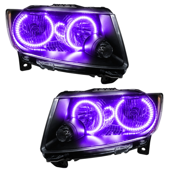 Oracle 11-13 compatible with Jeep Grand Cherokee Pre-Assembled Halo Headlights (Non HID) Chrome UV/Purple 7070-007