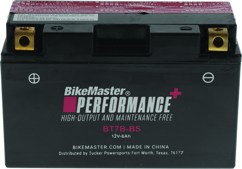 BikeMaster Performance+ Maintenance-Free Batteries BT7B-BS