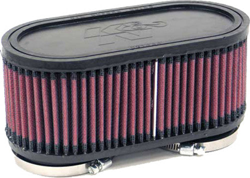 K&N Universal Clamp-On Air Intake Filter: High Performance, Premium, Washable, Replacement Air Filter: Flange Diameter: 2.375 In, Filter Height: 3 In, Flange L: 0.625 In, Shape: Oval, RU-2970, black