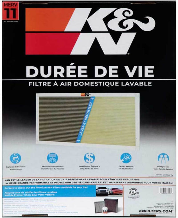 K&N 16X20X1 Hvac Furnace Air Filter, Lasts A Lifetime, Washable, Merv 11, The
