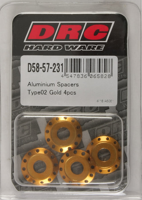 Drc Aluminum Spacers Type 2 Gold M6X12Mm 4/Pk D58-57-231