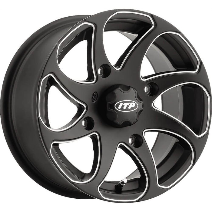 ITP Twister 14x7 ATV/UTV Driver Side Wheel - Milled/Black (4/110) 5+2