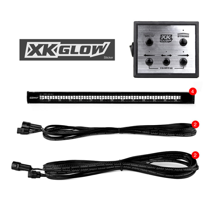 Xk Glow Plug-And-Play Emergency Strobe Light Serie-Red-4 Lights-Xk052002-4R