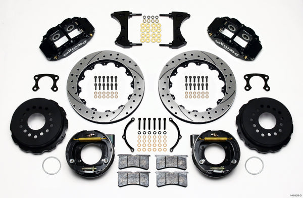 Wilwood Narrow Superlite 4R Rear P-Brk Kit 12.88in Drilled Big Ford New Style 2.36in Offset 140-9218-D