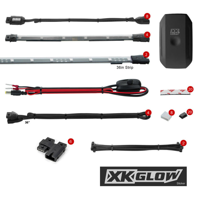 XK Glow LED Snowmobile Accent Light Kits XKchrome Smartphone App (Standard) XK-SNOW-STA