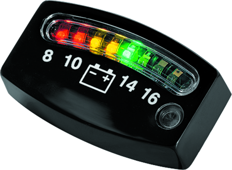 Kuryakyn Motorcycle Accent Lighting Accessory: Led Battery Gauge Indicator Display, Universal Fit For 12V Applications, Black 4218