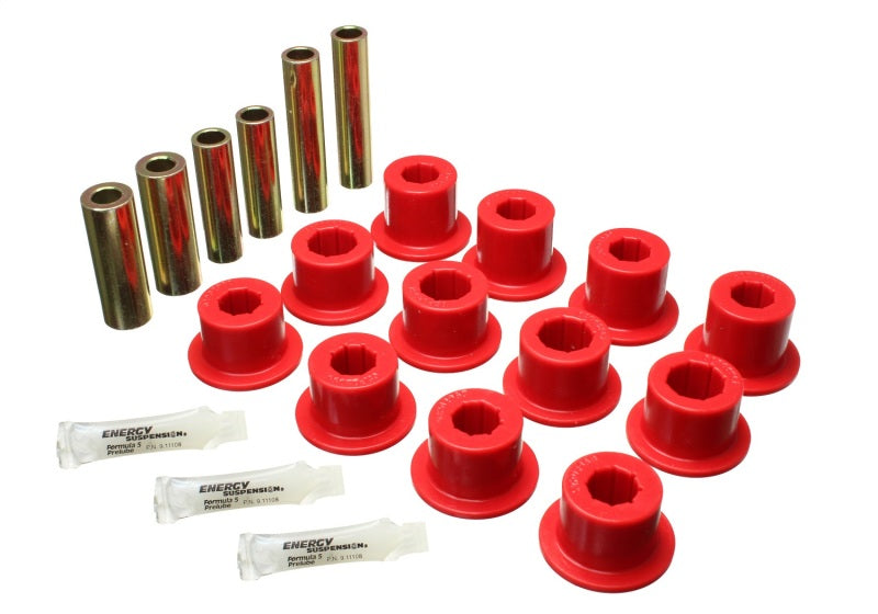 Energy Suspension 07-21 Toyota Tundra Red Rear Leaf Spring Shackle Bushing Set 8.2117R