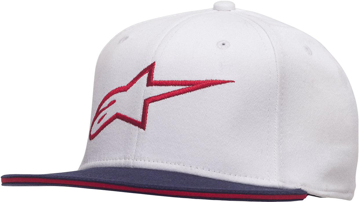 Alpinestars Ageless Flat Bill Hat White/Red Lg/Xl 1035-81015-2030-L/XL