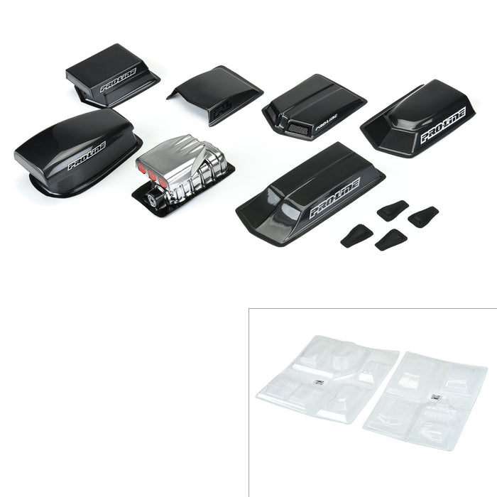 Pro-Line 636800 No Prep Drag Racing Optional Hood Scoops and Blowers Variety Pac