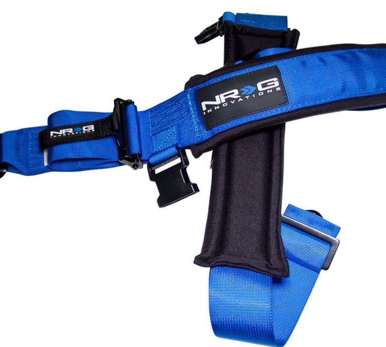 NRG SFI 16.1 5PT 3in. Padded Seat Belt Harness / Latch Link Blue SBH-5PCBL-620