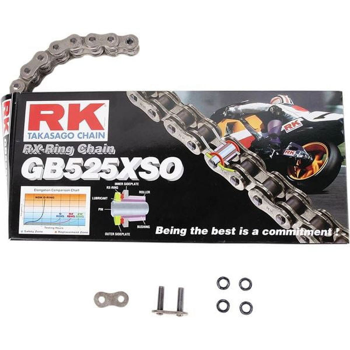 RK 525XSO High Performance RX-Ring Motorcycle Chain - 120 Link