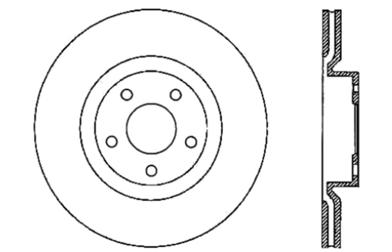 Stoptech Sport Drilled & Slotted Brake Rotor; Front Left 127.62085L
