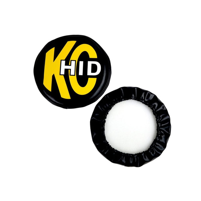 KC HiLiTES 8in. Round Soft Cover HID (Pair) Black w/Yellow Brushed KC Logo 5818