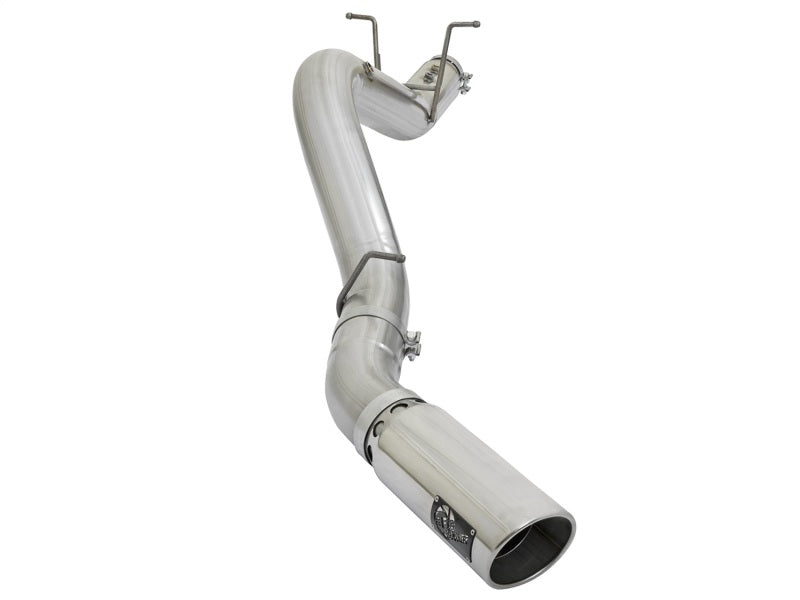 aFe ATLAS 5in DPF-Back Aluminized Steel Exhaust System w/Polished Tips 2017 GM Duramax 6.6L (td) L5P 49-04085-P