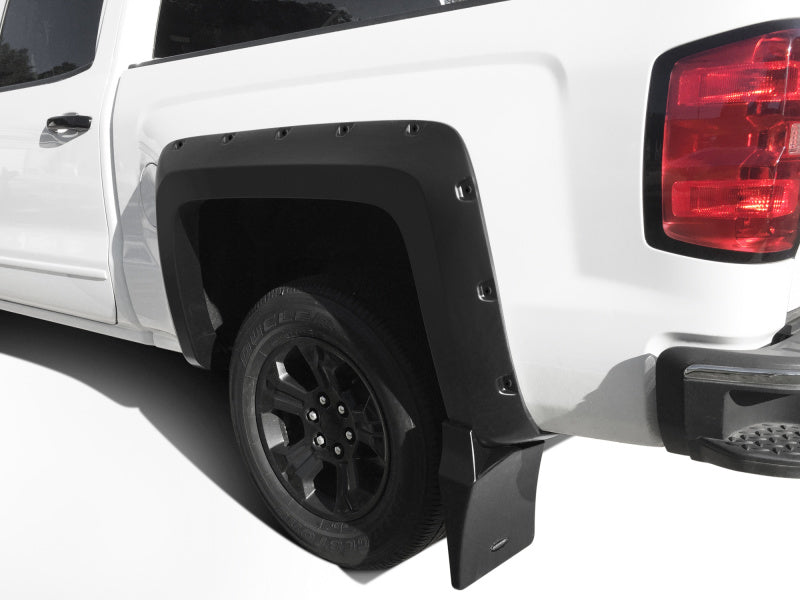 Bushwacker 14-18 Chevrolet Silverado 1500 Trail Armor Rear Mud Flaps (Fits Pocket Style Flares) MUD-40120