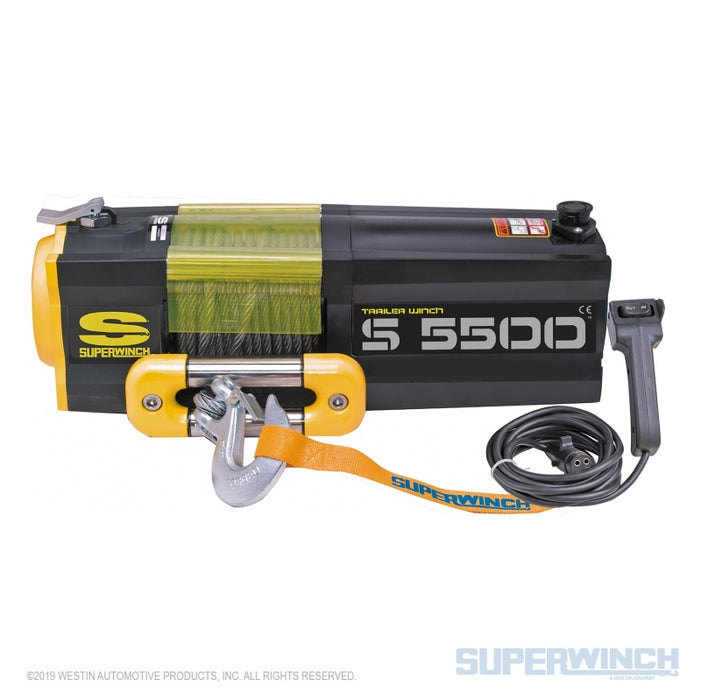 Superwinch 1455200 5500 LBS 12V DC 7/32in x 60ft Steel Rope S5500 Winch